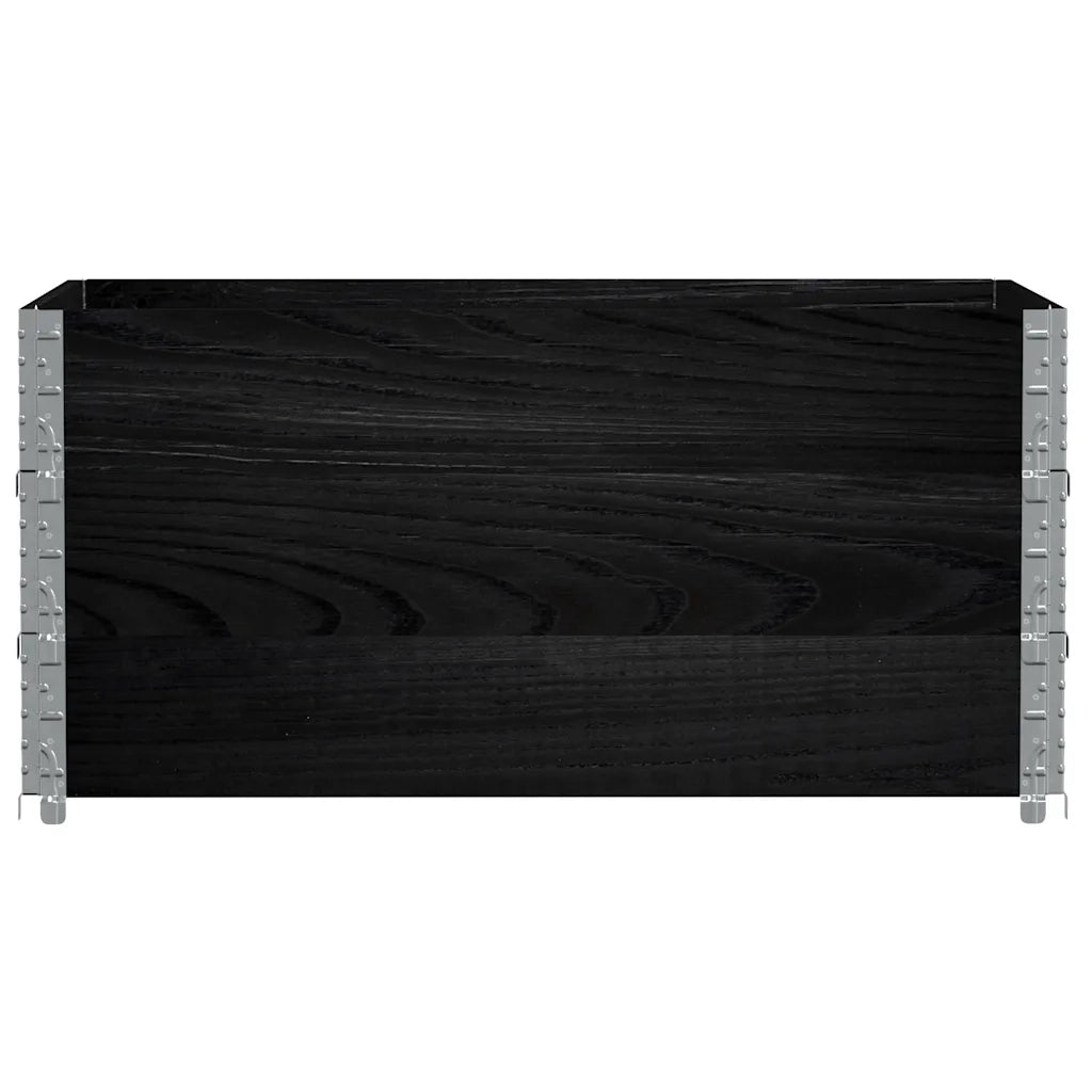 Paretali per Pallet 3 pz Neri 120x80cm Legno Massello di Pino CFW1376544
