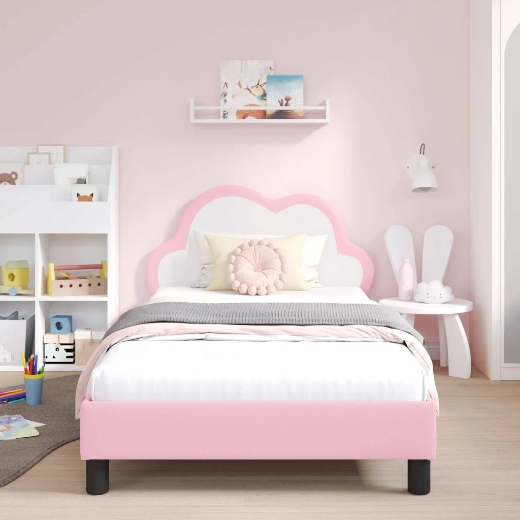 Struttura letto bambini con testata Rosa 90 x 190 cm PU 42011181