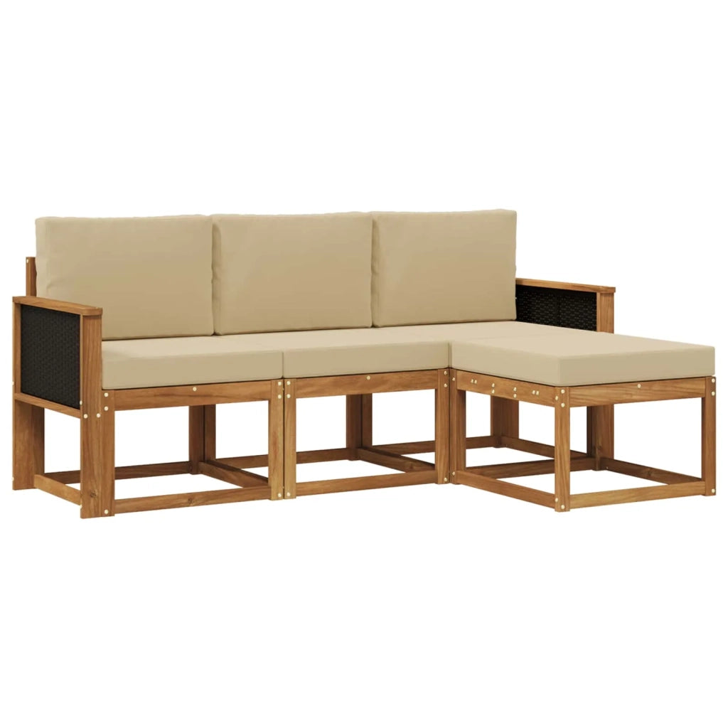Set di divani da esterno 4 pz Naturale 3385104