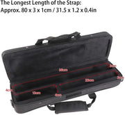Borsa per Flauto Rigida - Portaflauto - Impermeabile - Leggera - Cinturino Regolabile - 39x12x7cm - Tessuto Oxford Resistente - Tasca per Flauto
