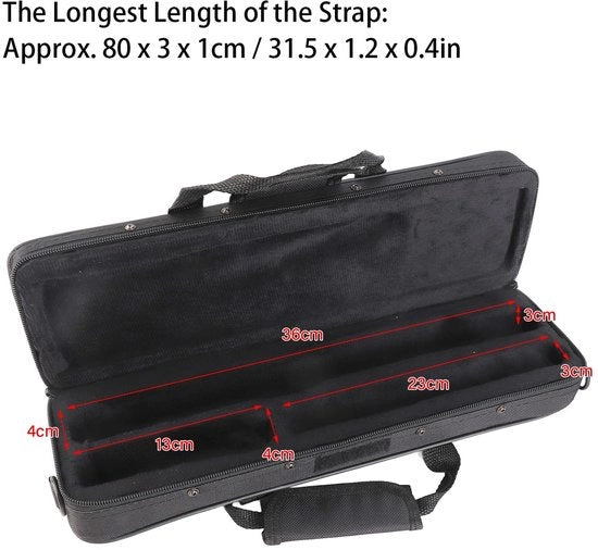 Borsa per Flauto Rigida - Portaflauto - Impermeabile - Leggera - Cinturino Regolabile - 39x12x7cm - Tessuto Oxford Resistente - Tasca per Flauto