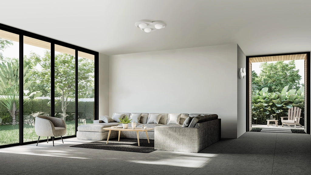 PITANE Parete/Soffitto in gesso Con Vetro 3 Luci attacco GX53 41x41cm