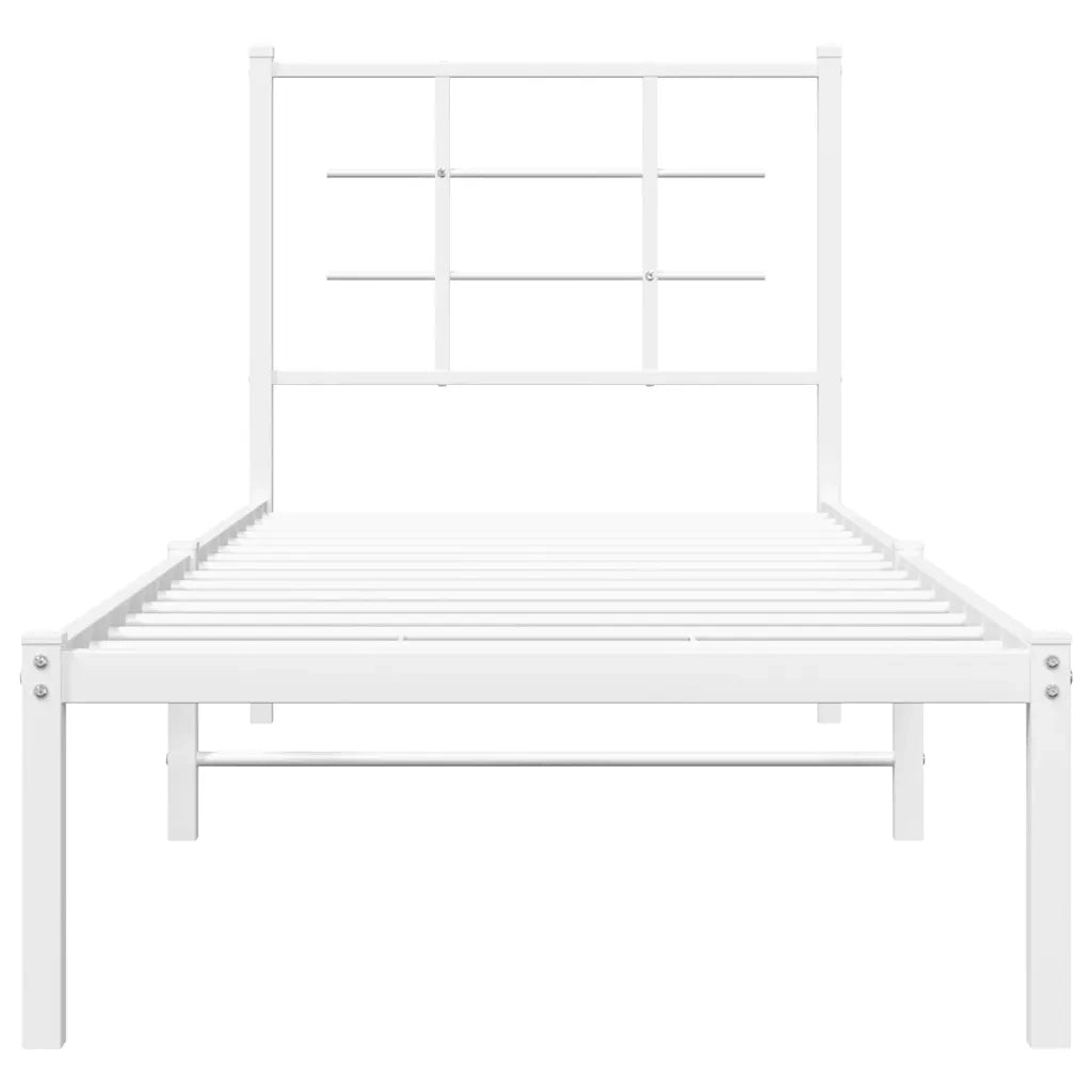Giroletto con Testiera Metallo Bianco 80x200 cm 355601