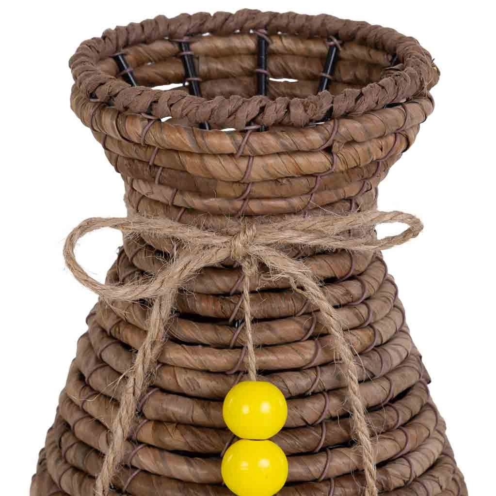 Vaso in foglia di banano naturale marrone, D18,5X31h cm