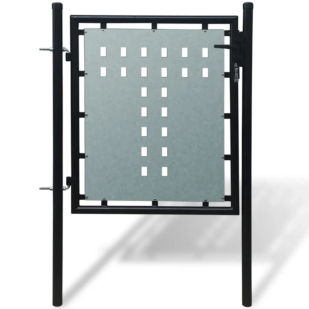 Cancello per Recinzione a una Porta Nero 100x100 cm 141685