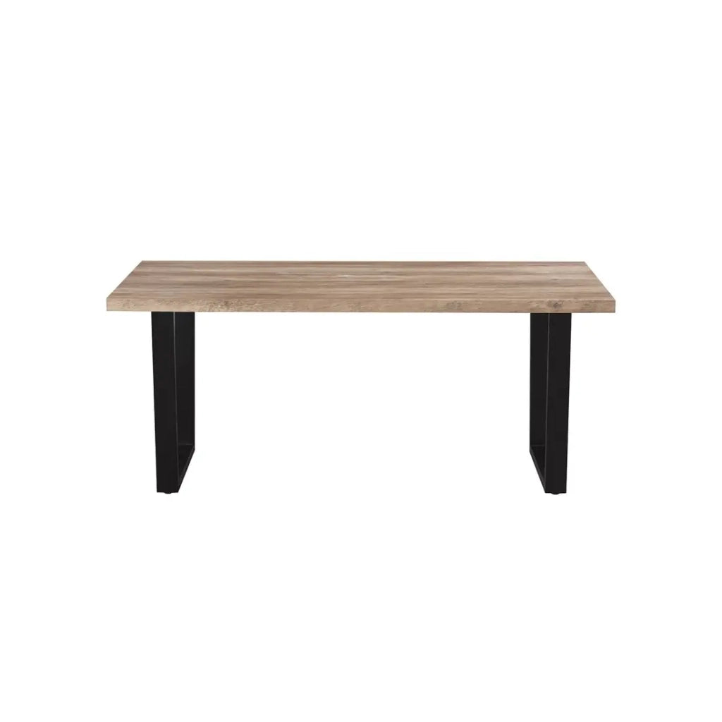 Tavolo da pranzo ALTONIA – 180x90 cm – Effetto legno di mango – Gambe in metallo – Design industriale e accogliente
