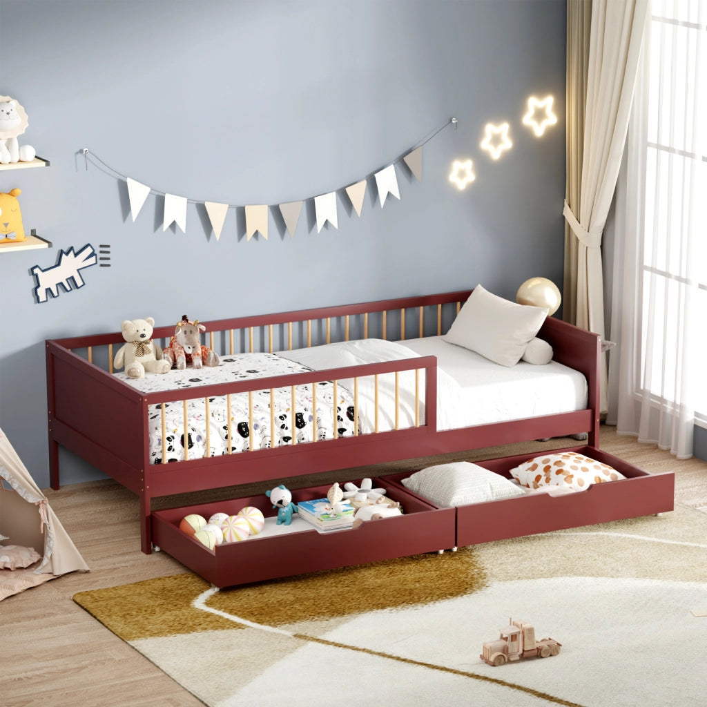 Set di 2 cassetti contenitori in terracotta per letto