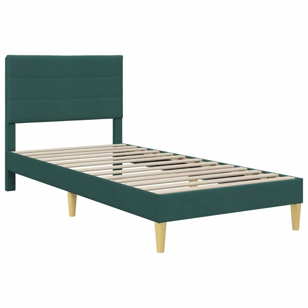 Struttura del letto-Giroletto Verde Scuro 100 x 200 cm Tessuto 882905