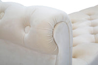 Panchetta Paris 120x40x60 cm in Legno Spugna Metallo e Poliestere Crema Nero e Oro