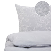 Set di biancheria da letto 135 x 200 cm in cotone motivo floreale grigio e bianco