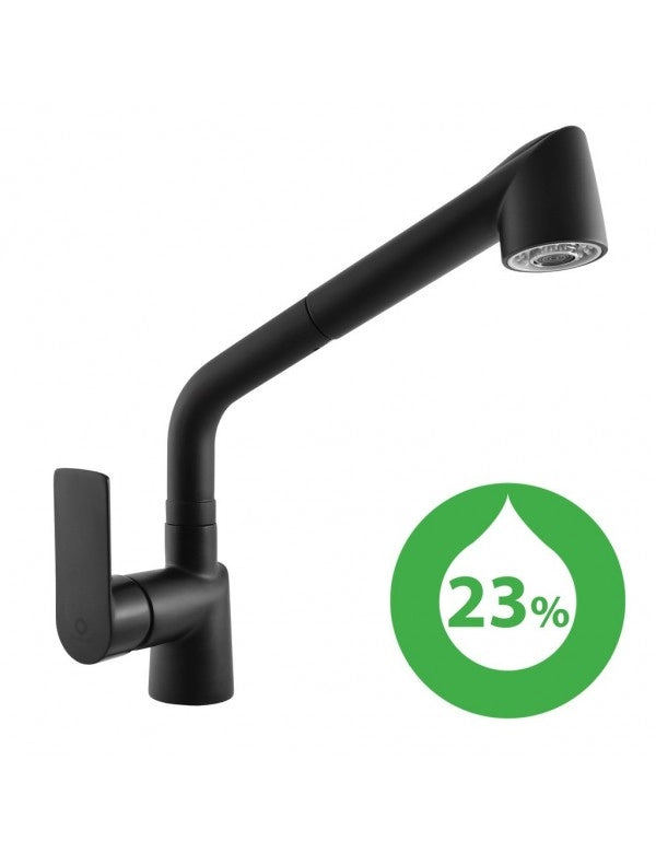 Miscelatore economico per lavello estraibile VLTAVA in ottone nero