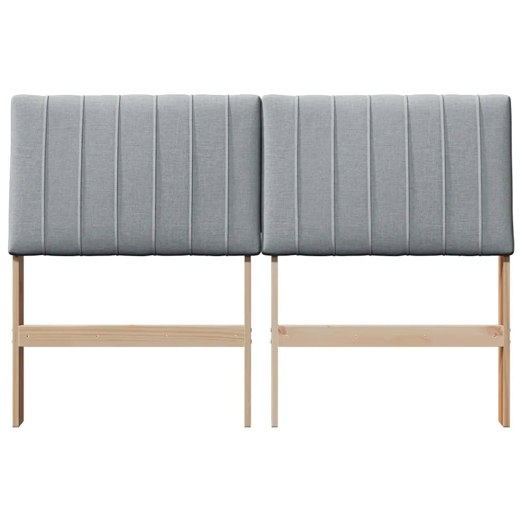 Testiera imbottita Grigio chiaro 140 cm Pino massello