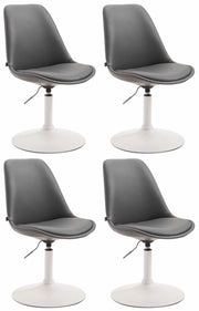 Set di 4 sedie da pranzo Maverick in ecopelle grigio,bianco