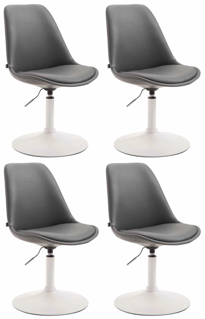 Set di 4 sedie da pranzo Maverick in ecopelle grigio,bianco