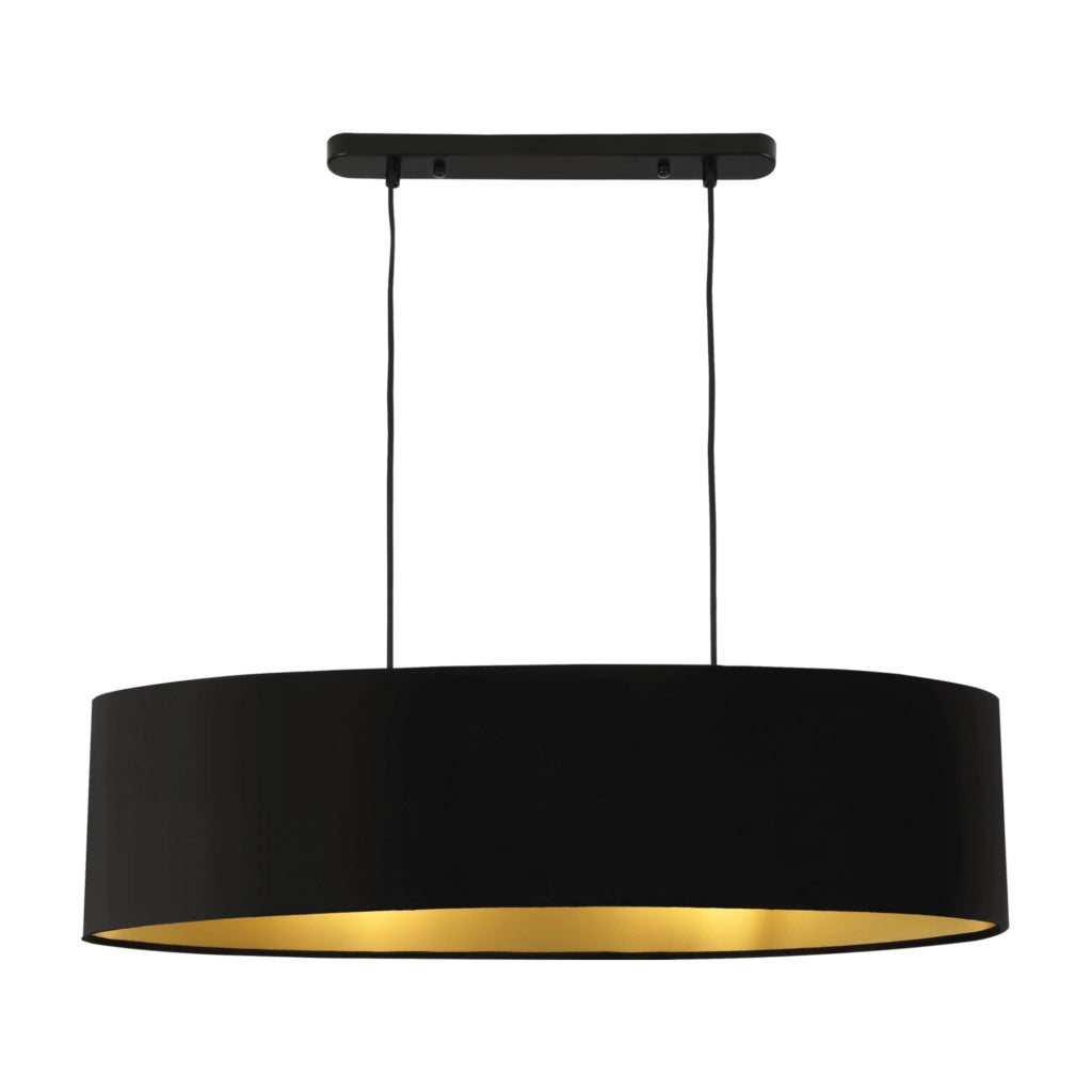 Lampada a Sospensione Westerbork con Paralume Ovale in Tessuto - Nero lux.pro