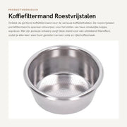 Filtro per caffè in acciaio inossidabile - Portafiltro riciclabile - Facile da pulire - Progettato a pori - Qualità alimentare - Duraturo e resistente alla corrosione - Supporto filtro