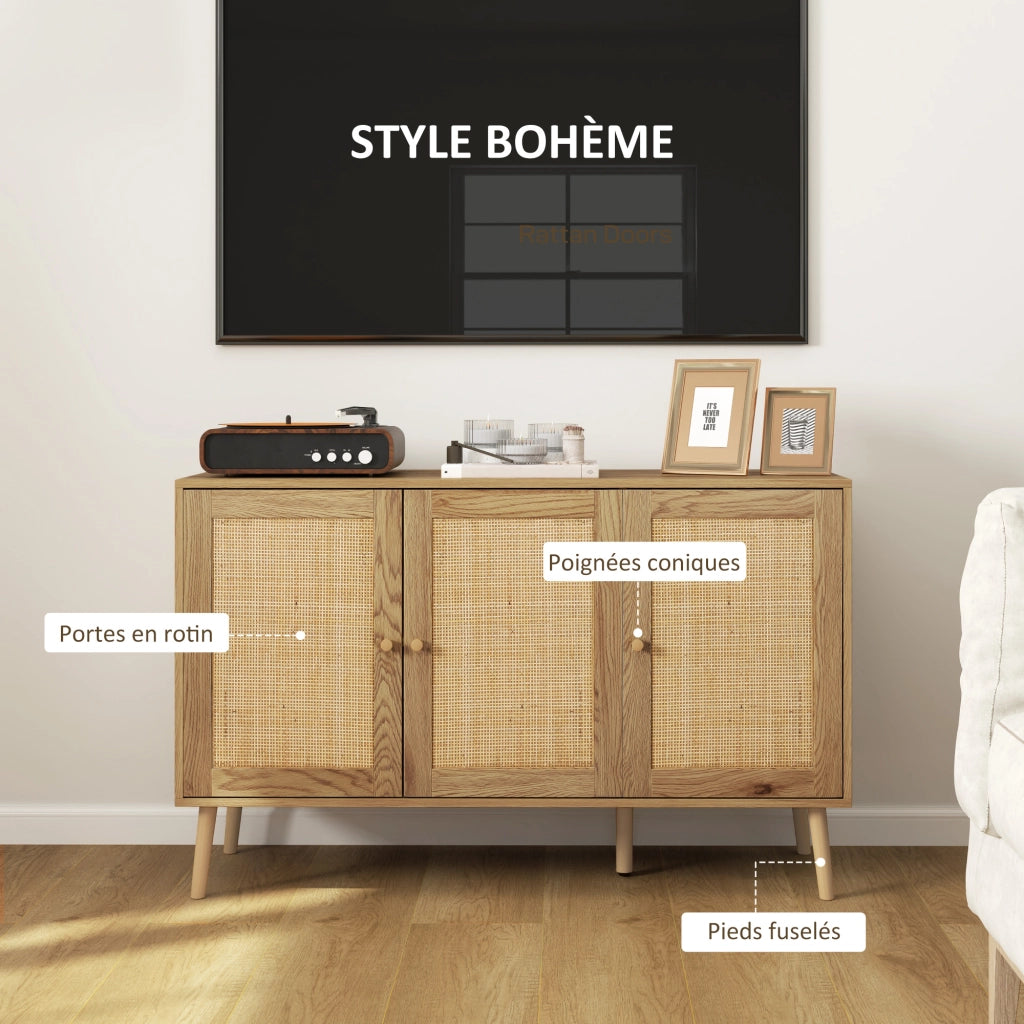 Credenza ¨C zephmum ¨C legno, rotan, scaffale regolabile