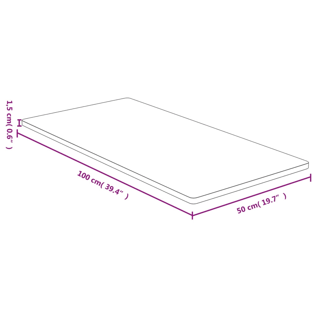 Piano del Tavolo 50x100x1,5 cm in Bambù 3154988