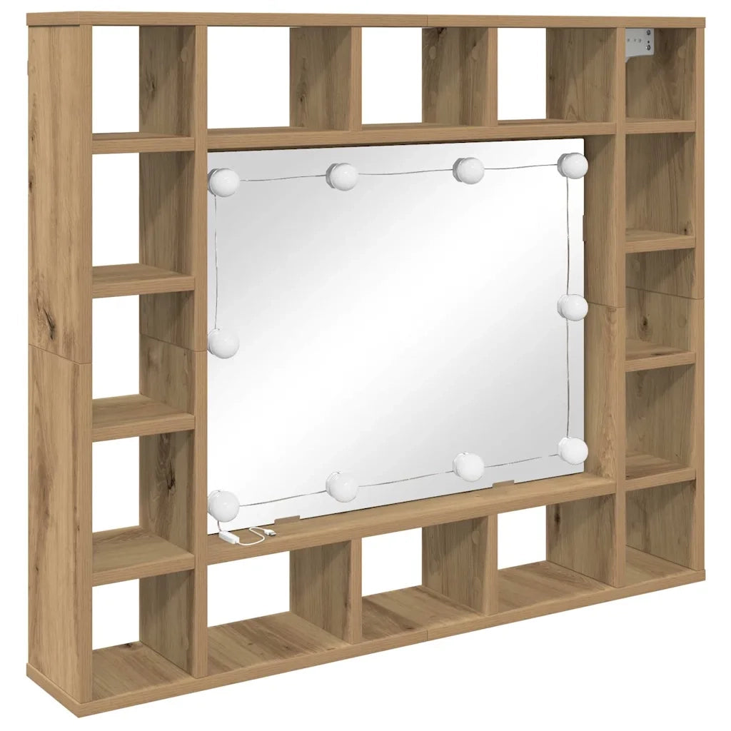 Mobiletto per specchio-Mensola con Specchio Rovere artigianale 91 x 15 x 76,5 cm