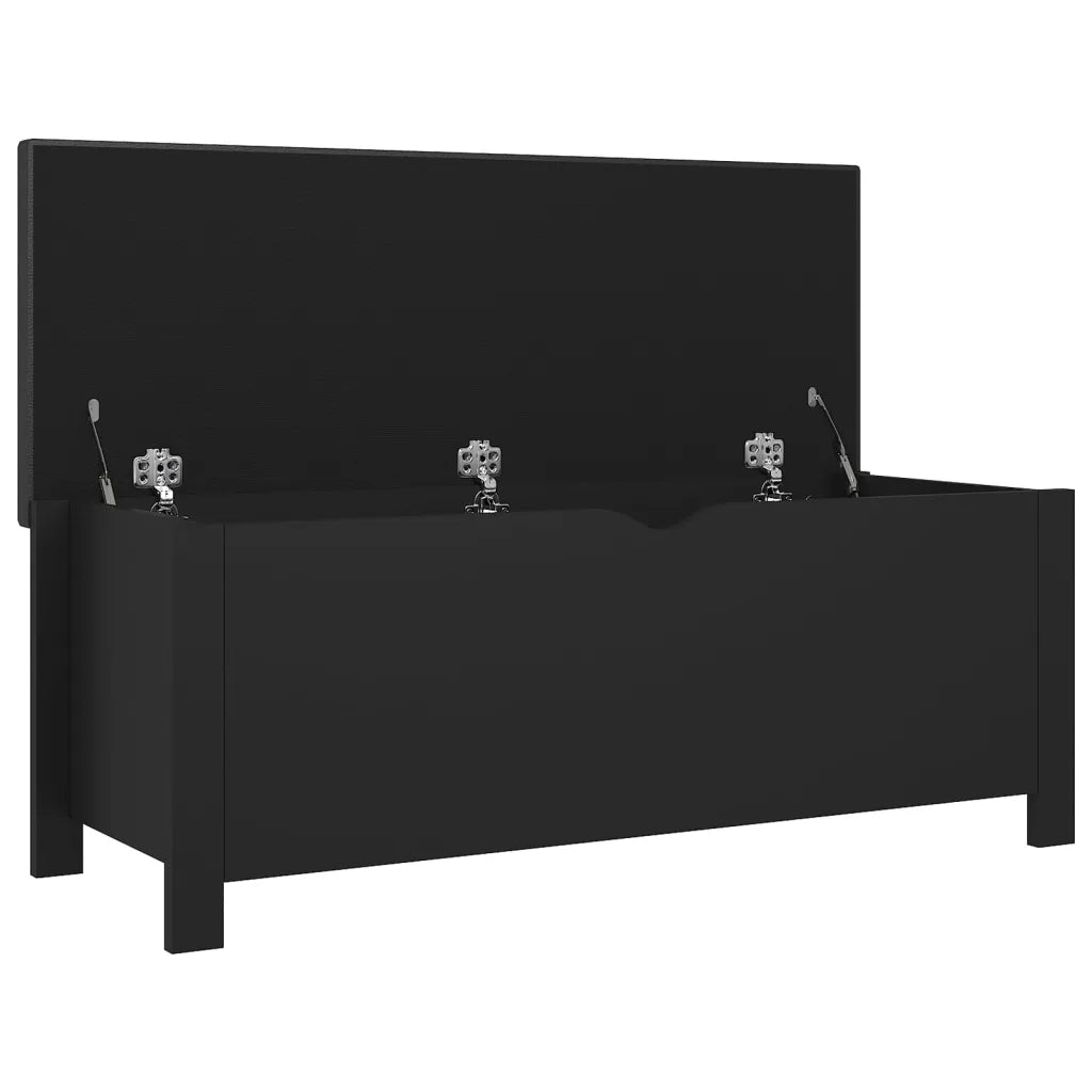 Contenitore con Cuscino Nero 105x40x45cm Legno Multistrato 326769