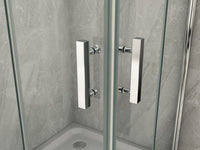 Box doccia in Cristallo 8 mm frameless due lati con due porte a libro soffietto Easyclean - Misura: 90 x 100 x 195h cm