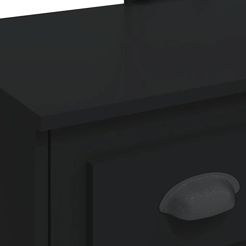 Toeletta | Tavolo da Trucco con Luci LED Nera 90x42x132,5 cm