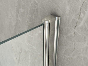 Box doccia in Cristallo 8 mm frameless due lati con due porte a libro soffietto Easyclean - Misura: 80 x 90 x 195h cm