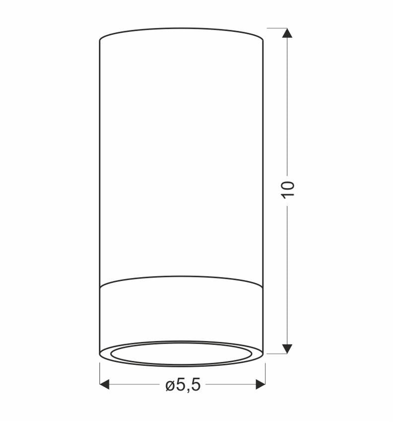 Faretto soffitto tondo Ø5,5 nero legno GU10 15W Conti