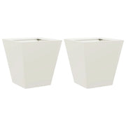 Fioriera rialzata per piante fiori giardino terrazze set da 2 30 x 30 x 30 cm acciaio bianco 02_0038914