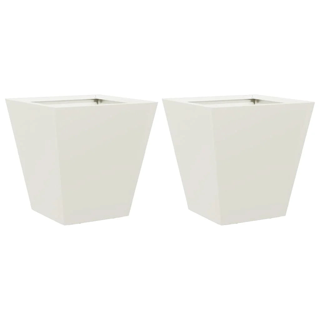 Fioriera rialzata per piante fiori giardino terrazze set da 2 30 x 30 x 30 cm acciaio bianco 02_0038914