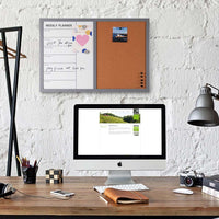 Bacheca Memo Lavagna Magnetica Bianca e Sughero Combinata 60x40cm Casa Ufficio