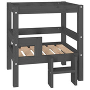 Divano a forma di cesto per cani comodo 55,5 x 53,5 x 60 cm in legno massello di pino grigio 02_0042711