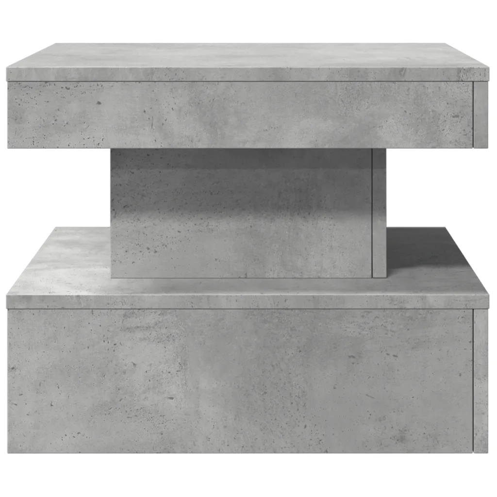 Tavolino da Salotto con Luci LED-Tavolino da soggiorno Grigio Cemento 50x50x40 cm 561502