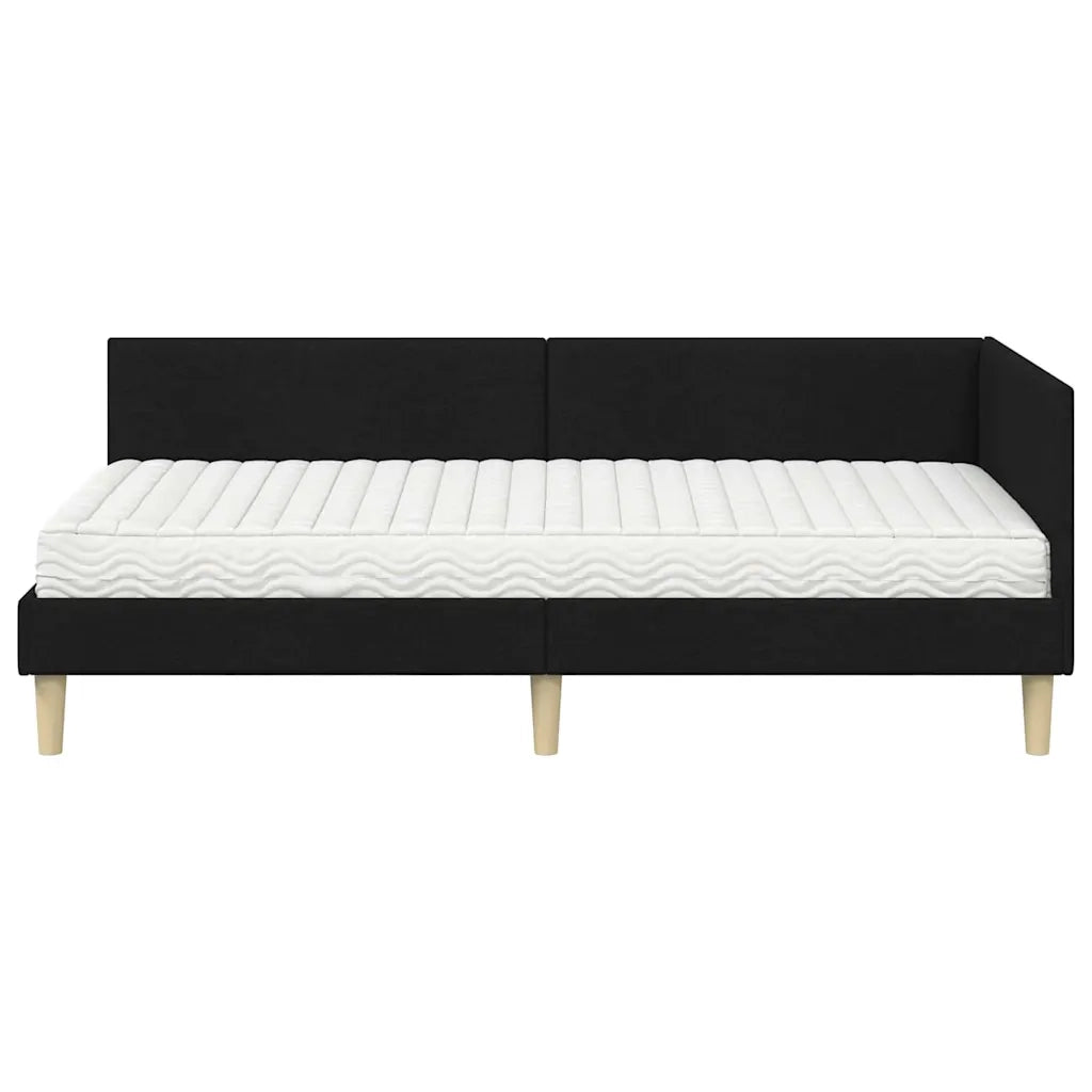 Struttura Letto Angolare con Materasso 2 pcs Verde Tessuto