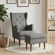 Poltrona con Ottomano 2 pz Grigio Scuro Velluto 3418848