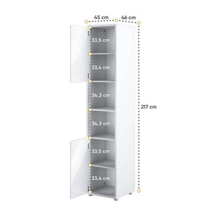 Lenart mobile BC 08 colonna verticale camera da letto cm46x45x217h biaco lucido