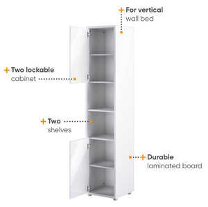 Lenart mobile BC 08 colonna verticale camera da letto cm46x45x217h biaco lucido