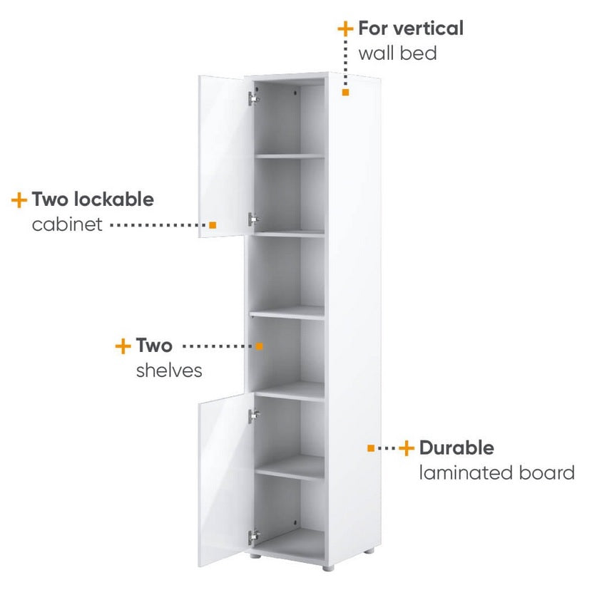 Lenart mobile BC 08 colonna verticale camera da letto cm46x45x217h biaco lucido