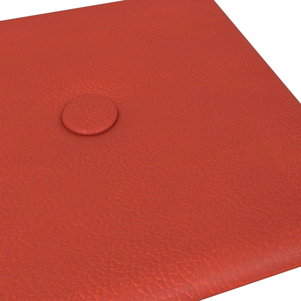 Testiera da Parete 12 pcs Rosso 30 x 15 cm Pelle Sintetica 42046508