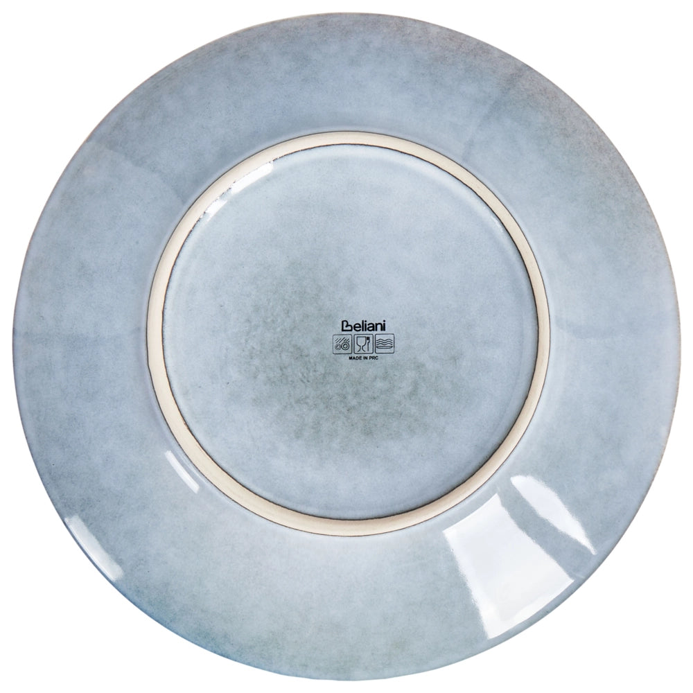 Set di 8 piatti grandi in gres caolino fatto a mano con smalto reattivo azzurro Cucina Sala da pranzo