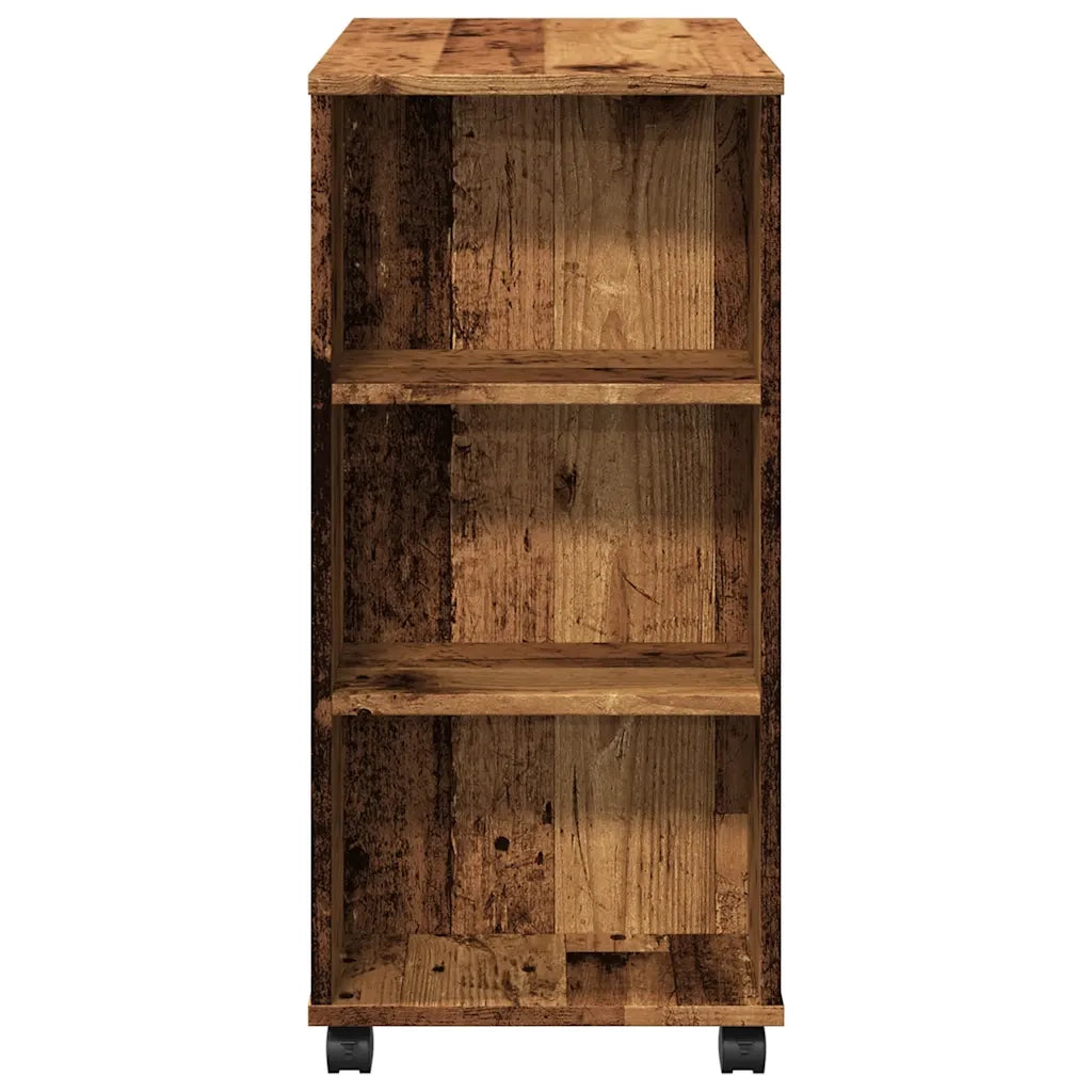 Mobiletto con Ruote Legno Antico 60x35x75 cm Legno Multistrato 856656