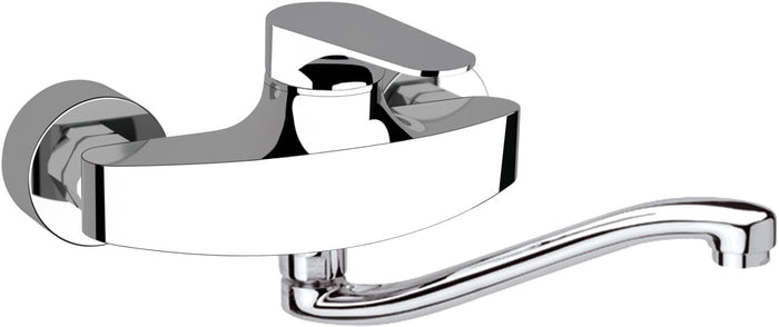 Rubinetto per lavello a muro con bocca a s girevole - serie class line