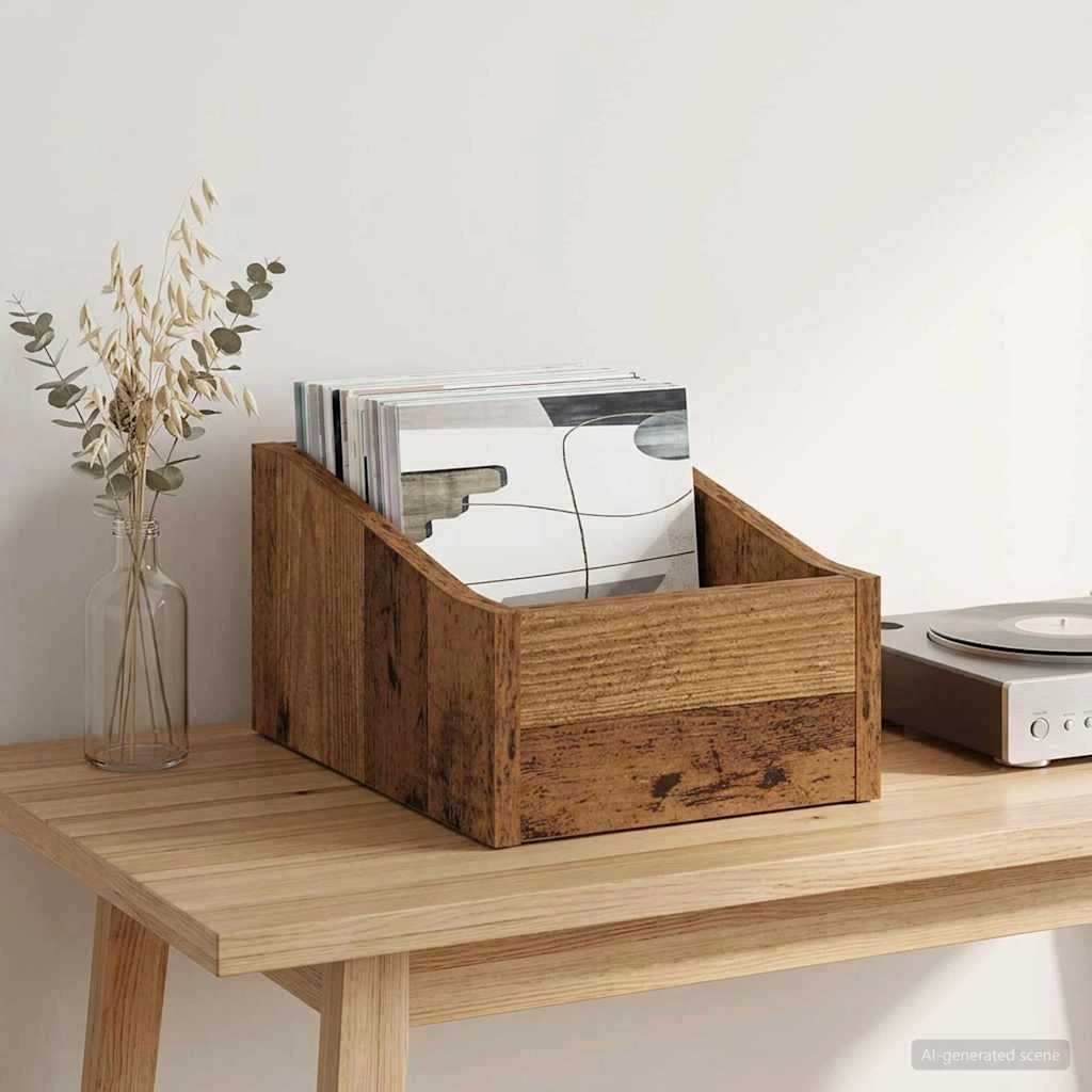 Scatola per dischi LP Legno antico 23 x 33 x 16 cm 8012790