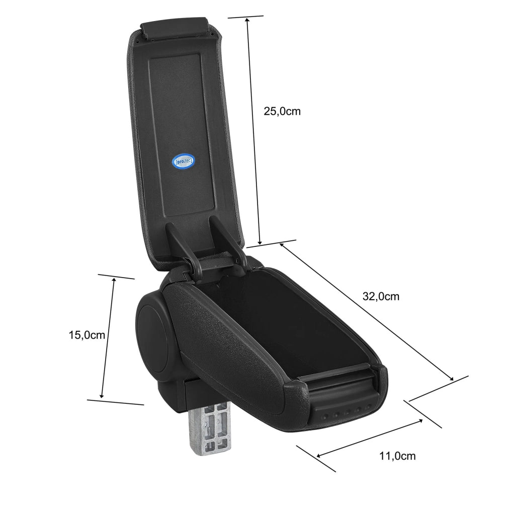 Bracciolo centrale per Opel Corsa F dal 2019 in poi similpelle nera con cuciture 03_0008842