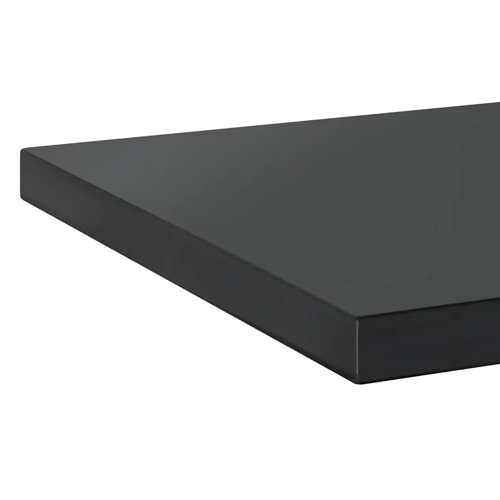 Mensole a Muro 2 pz 50x40x3 cm Nero in Acciaio Inossidabile