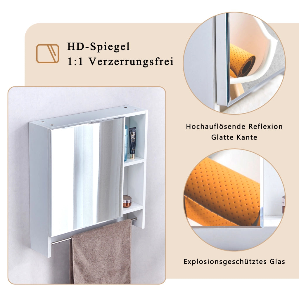 Mobile bagno con specchio bianco e vani a giorno