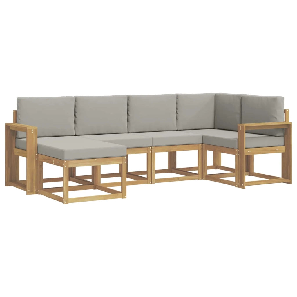 Set di divani da esterno 6 pcs Bianco e Grigio Chiaro 3387880