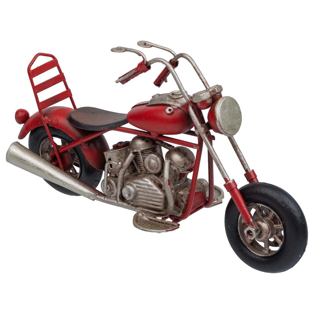 Moto in metallo rosso 19,5x7x10,5h