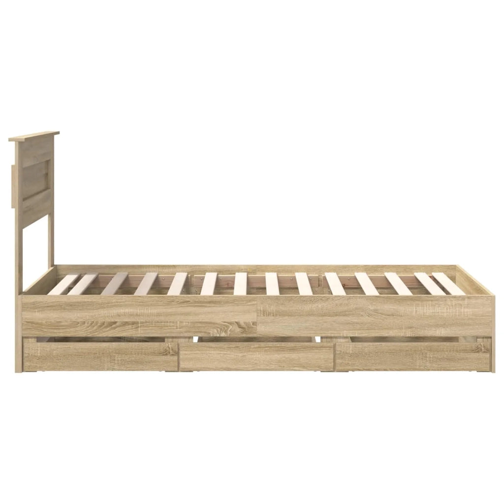Struttura del letto con cassetto Rovere Sonoma 90 x 200 cm 3409879
