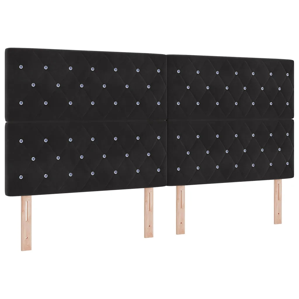 Letto a molle con materasso Nero 200 x 200 cm Poliestere 3340894